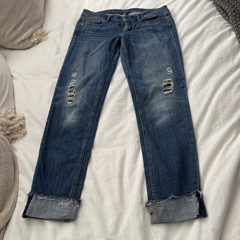 THE EVERYDAY SOFT Classic Distressed Women's Jeans - Dark Blue sz 4L
